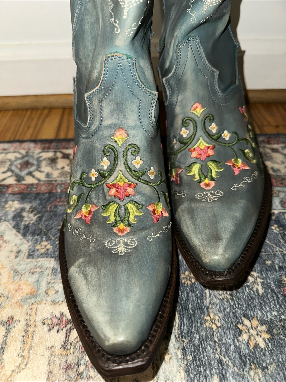 Dan Post Flower Child Leather Boot - Turquoise Sz 10M (NEW Floor Model) - Picture 7 of 12